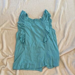 Caslon Aqua Ruffle Sleeve Tank Top